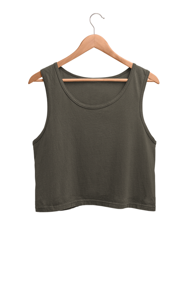 Women's & Girls' Solid Ribbed Square Neck Crop Tank Tops | Tops for Women