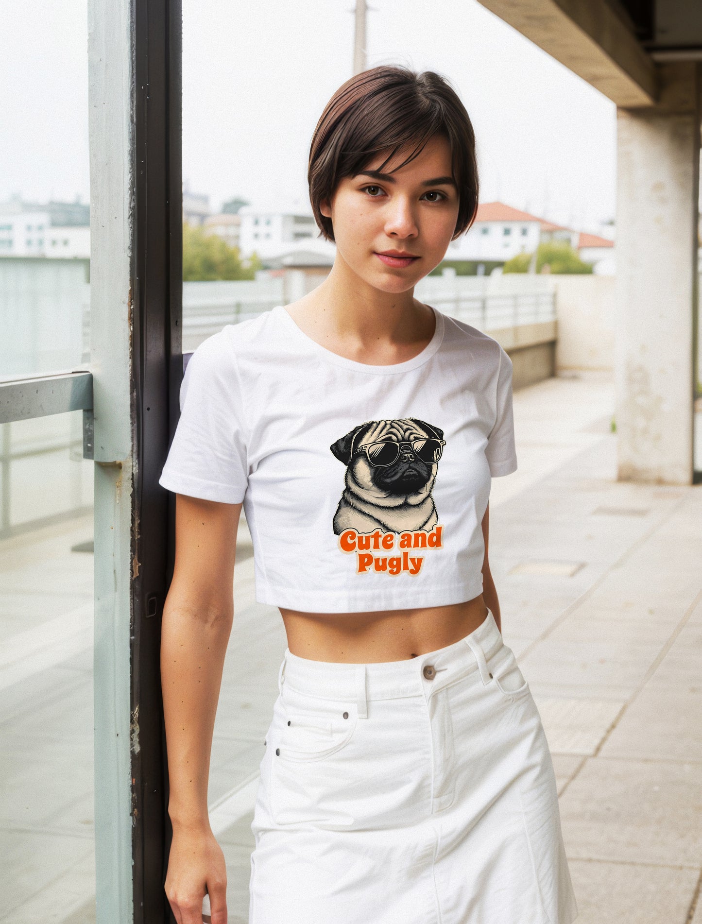 Cute and Pugly Dog Graphic |  Crop Top