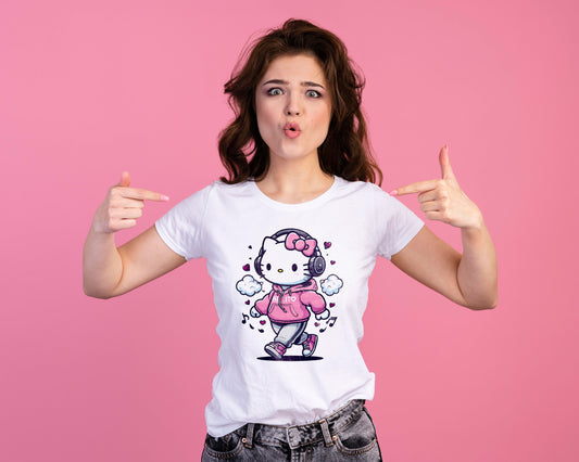 Funkariya Hello Kitty | Women's Round Neck T-Shirt