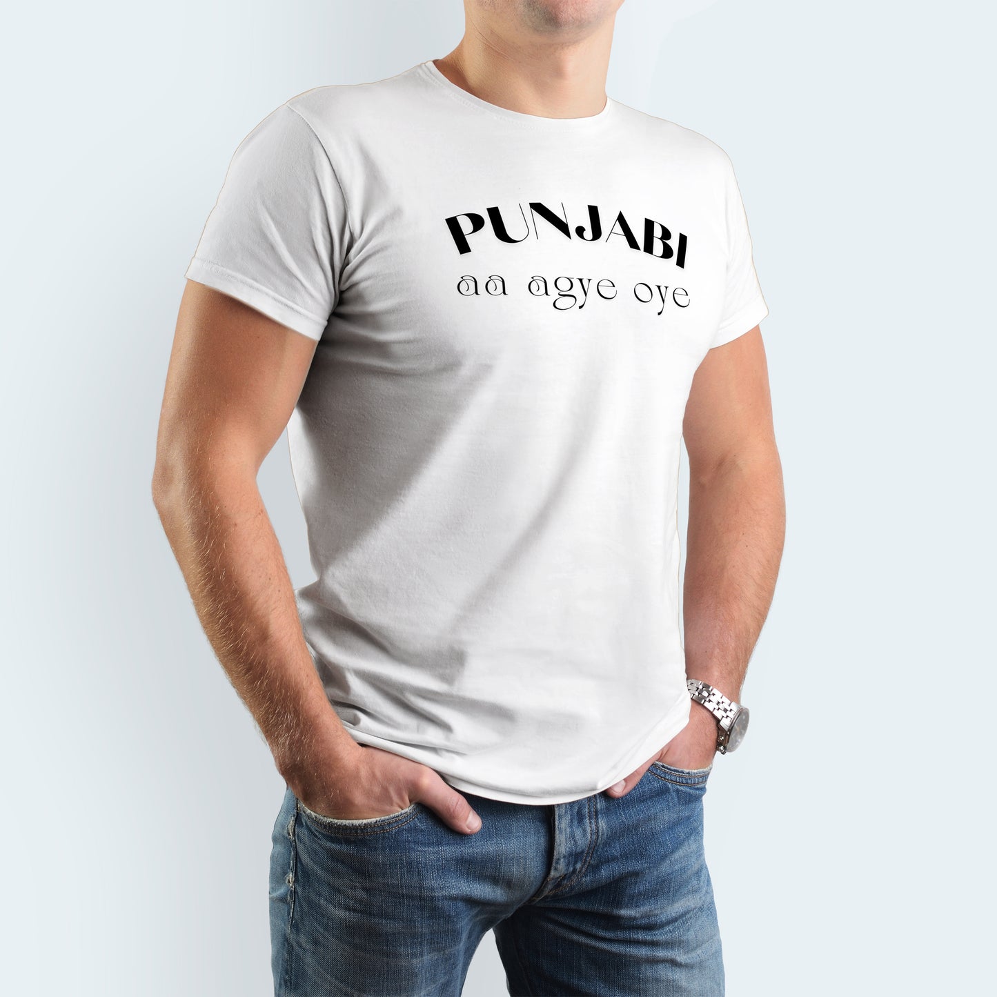 Punjabi Aa Agye Oye | Men's T-shirt-Charcoal Mélange