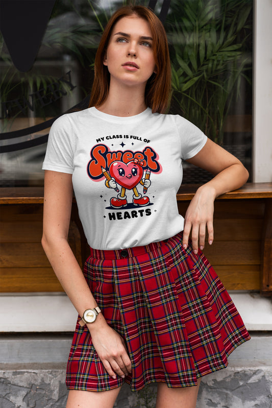 Funkariya Sweet Hearts Class Tee  | Women's Round Neck T-Shirt