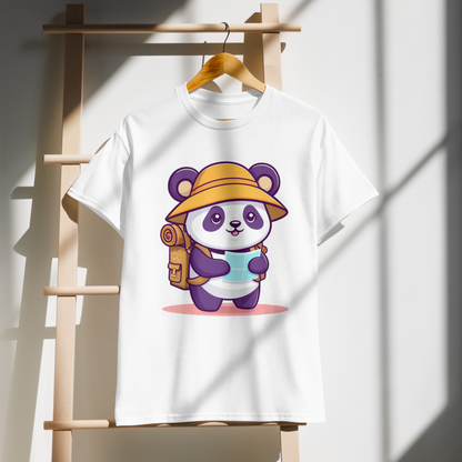 Explorer Panda | Travel Adventure Graphic Tee |  Women's Round Neck T-Shirt