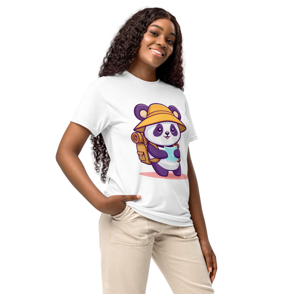 Explorer Panda | Travel Adventure Graphic Tee |  Women's Round Neck T-Shirt