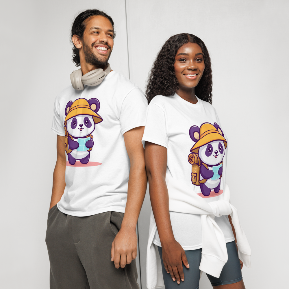 Explorer Panda | Travel Adventure Graphic Tee |  Women's Round Neck T-Shirt