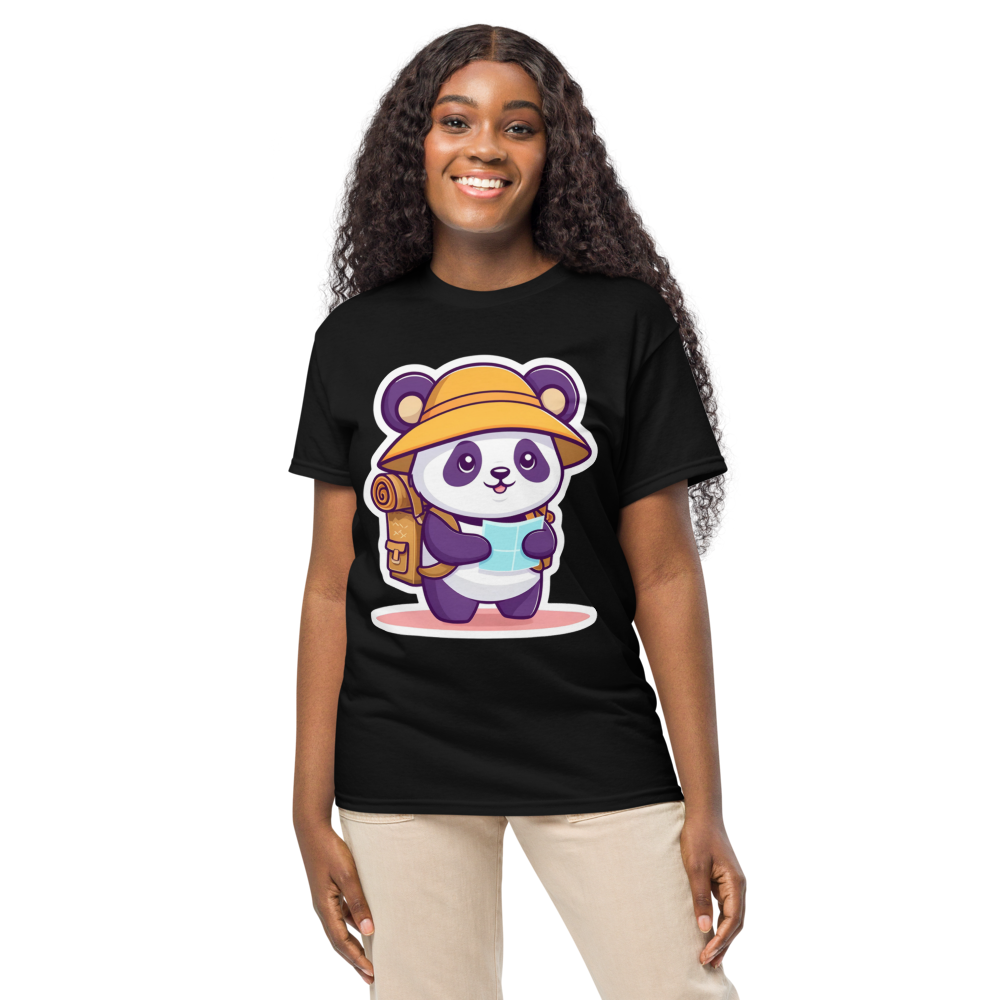 Explorer Panda | Travel Adventure Graphic Tee |  Women's Round Neck T-Shirt