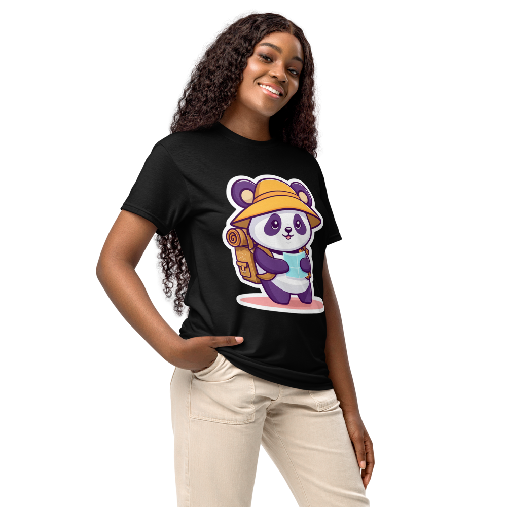 Explorer Panda | Travel Adventure Graphic Tee |  Women's Round Neck T-Shirt