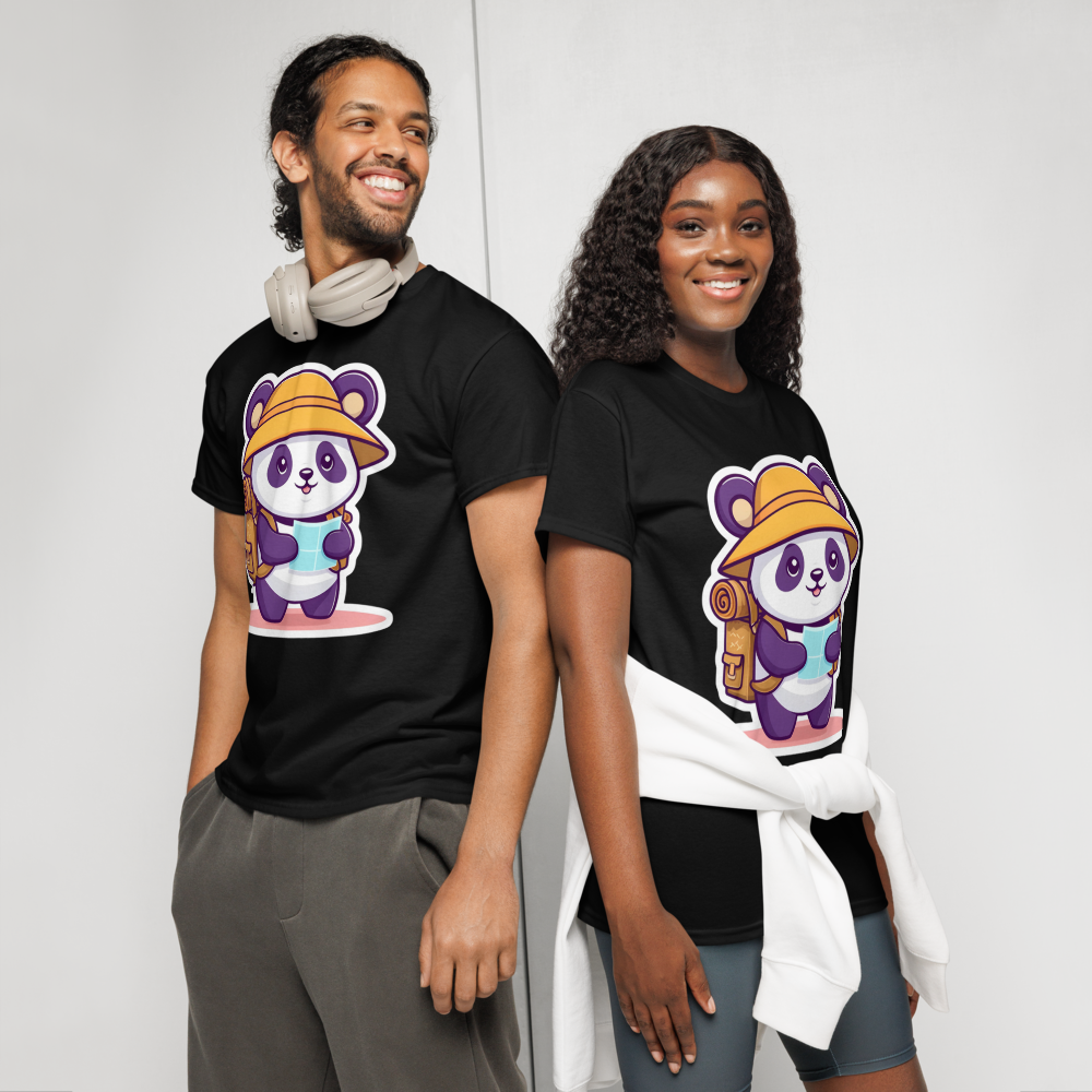 Explorer Panda | Travel Adventure Graphic Tee |  Women's Round Neck T-Shirt