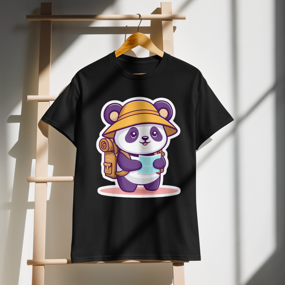 Explorer Panda | Travel Adventure Graphic Tee |  Women's Round Neck T-Shirt