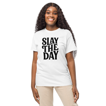 Slay the Day | Motivational Graphic Tee |  Women's Round Neck T-Shirt