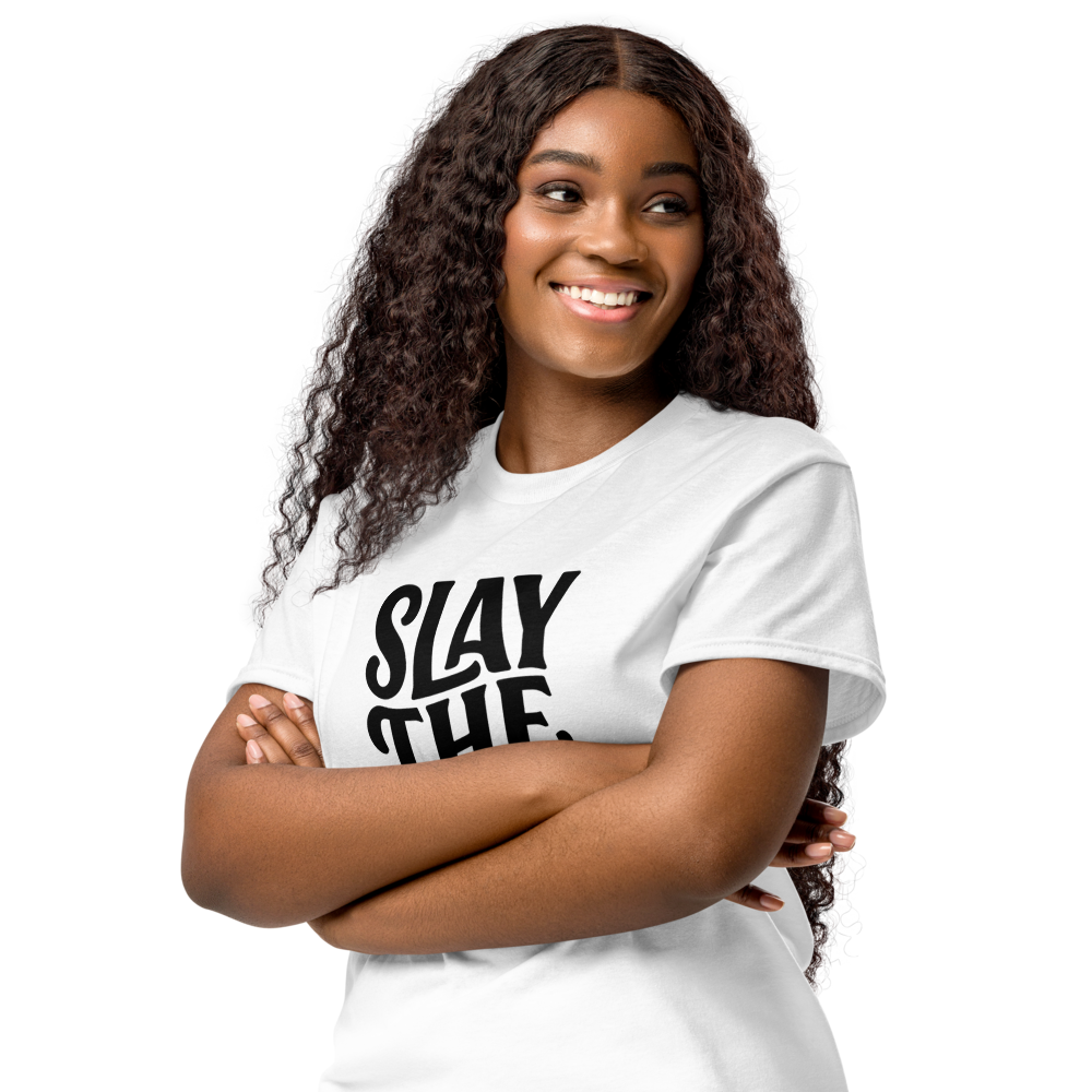 Slay the Day | Motivational Graphic Tee |  Women's Round Neck T-Shirt