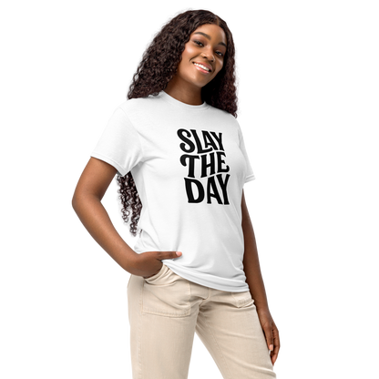 Slay the Day | Motivational Graphic Tee |  Women's Round Neck T-Shirt